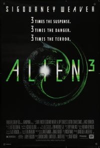 1g168 ALIEN 3 1sh 1992 Sigourney Weaver, 3 times the danger, 3 times the terror!