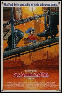1g176 AMERICAN TAIL style A 1sh 1986 Steven Spielberg, Don Bluth, art of Fievel the mouse by Struzan