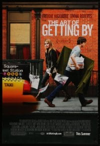 1g188 ART OF GETTING BY advance DS 1sh 2011 Freddie Highmore and Emma Roberts passing on sidewalk!