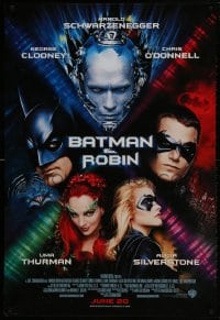 1g212 BATMAN & ROBIN advance 1sh 1997 Clooney, O'Donnell, Schwarzenegger, Thurman, cast images!