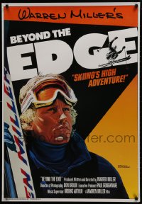 1g230 BEYOND THE EDGE 1sh 1987 Warren Miller skiing sports documentary, high adventure!