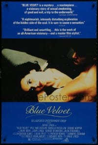 1g251 BLUE VELVET 1sh 1986 directed by David Lynch, sexy Isabella Rossellini, Kyle MacLachlan