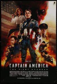 1g270 CAPTAIN AMERICA: THE FIRST AVENGER advance DS 1sh 2011 Chris Evans, Jones, cool cast image!