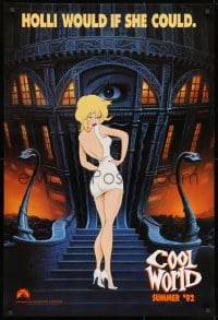1g299 COOL WORLD teaser 1sh 1992 cartoon art of Kim Basinger as Holli, she would if she could!