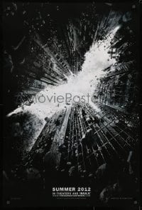 1g315 DARK KNIGHT RISES teaser DS 1sh 2012 image of Batman's symbol in broken buildings!