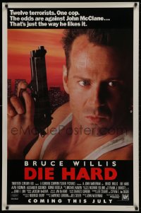 1g342 DIE HARD advance 1sh 1988 Bruce Willis vs twelve terrorists, action classic, with borders!