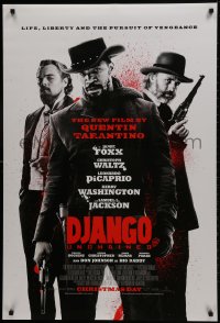 1g346 DJANGO UNCHAINED advance DS 1sh 2012 cast image of Jamie Foxx, Christoph Waltz, and DiCaprio!