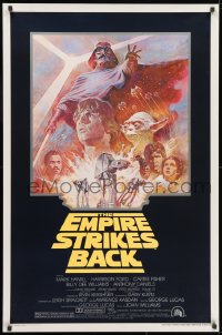 1g364 EMPIRE STRIKES BACK studio style 1sh R1981 George Lucas sci-fi classic, artwork by Tom Jung!