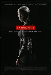 1g373 EX MACHINA advance DS 1sh 2015 great image of sexy Alicia Vikander as the humanoid robot Ava!