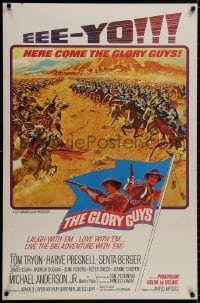 1g418 GLORY GUYS style B 1sh 1965 Sam Peckinpah, epic Civil War battle art by Frank McCarthy!