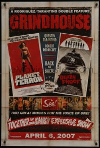1g447 GRINDHOUSE advance DS 1sh 2007 Rodriguez & Quentin Tarantino, Planet Terror & Death Proof!