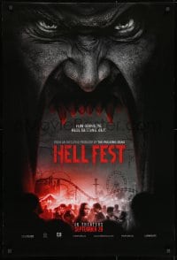 1g461 HELL FEST teaser DS 1sh 2018 very creepy carnival image, fun going in, hell getting out!