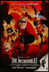 1g494 INCREDIBLES advance DS 1sh 2004 Disney/Pixar sci-fi superhero family in action!