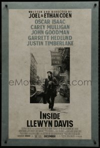 1g508 INSIDE LLEWYN DAVIS advance DS 1sh 2013 Coen brothers, Oscar Isaac in the title role w/cat & guitar!