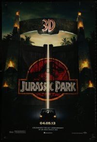 1g531 JURASSIC PARK teaser DS 1sh R2013 Steven Spielberg, Richard Attenborough re-creates dinosaurs!