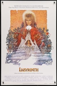 1g554 LABYRINTH 1sh 1986 Jim Henson, art of David Bowie & Jennifer Connelly by Ted CoConis!