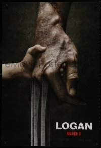 1g585 LOGAN style A revised teaser DS 1sh 2017 Jackman in the title role as Wolverine, claws out!