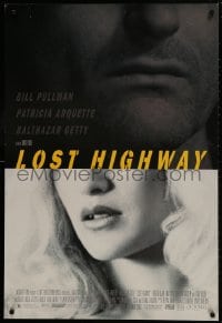 1g591 LOST HIGHWAY 1sh 1997 David Lynch, split image of Bill Pullman & Patricia Arquette!