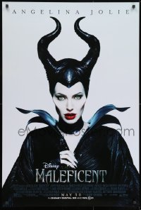 1g599 MALEFICENT advance DS 1sh 2014 cool close-up image of sexy Angelina Jolie in title role!