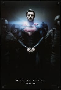 1g605 MAN OF STEEL teaser DS 1sh 2013 Henry Cavill in the title role as Superman handcuffed!