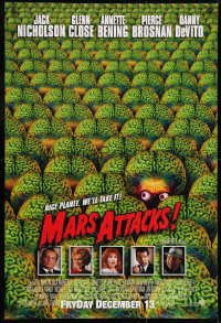 1g607 MARS ATTACKS! int'l advance DS 1sh 1996 directed by Tim Burton, great image of cast!