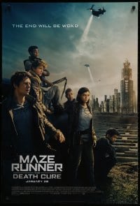 1g615 MAZE RUNNER: THE DEATH CURE style B advance DS 1sh 2018 Goggins, every maze has an end!