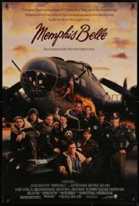 1g619 MEMPHIS BELLE 1sh 1990 Matt Modine, Sean Astin, cool cast portrait by WWII B-17 bomber!