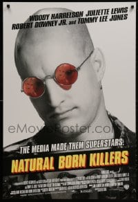 1g648 NATURAL BORN KILLERS style B DS 1sh 1994 cult classic, Harrelson, cool white tagline design!