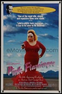 1g686 PINK FLAMINGOS 1sh R1997 Divine, Mink Stole, John Waters, proud to recycle their trash!