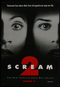 1g771 SCREAM 2 teaser 1sh 1997 Wes Craven directed, Neve Campbell, Courteney Cox