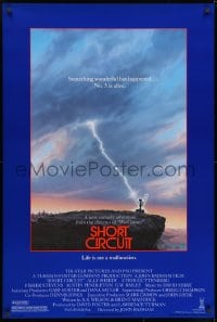 1g787 SHORT CIRCUIT 1sh 1986 cool artwork of Johnny Five being struck by lightning by John Alvin!