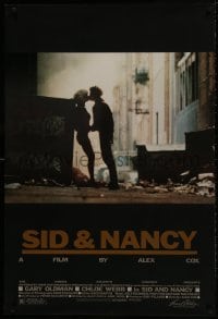 1g791 SID & NANCY foil 1sh 1986 Gary Oldman & Chloe Webb, punk rock, directed by Alex Cox!