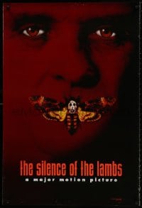 1g794 SILENCE OF THE LAMBS style B teaser DS 1sh 1991 image of Anthony Hopkins with moth over mouth!