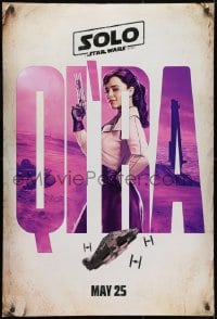 1g815 SOLO teaser DS 1sh 2018 A Star Wars Story, Howard, classic title, sexy Emilia Clarke as Qi'ra!