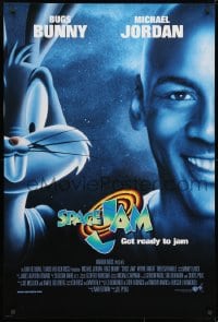 1g819 SPACE JAM int'l 1sh 1996 cool dark image of Michael Jordan & Bugs Bunny in outer space!