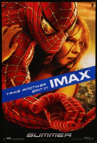 1g826 SPIDER-MAN 2 IMAX teaser DS 1sh 2004 close-up image of Tobey Maguire & Kirsten Dunst!