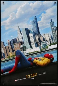 1g831 SPIDER-MAN: HOMECOMING teaser DS 1sh 2017 Holland in the title role, New York City skyline!