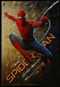 1g832 SPIDER-MAN: HOMECOMING teaser DS 1sh 2017 Tom Holland swinging over New York City!