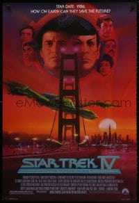 1g841 STAR TREK IV 1sh 1986 art of Leonard Nimoy, Shatner & Klingon Bird-of-Prey by Bob Peak!