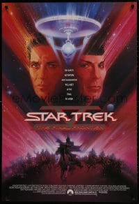 1g843 STAR TREK V 1sh 1989 The Final Frontier, art of William Shatner & Leonard Nimoy by Bob Peak!