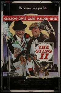 1g853 STING 2 foil 1sh 1983 Jackie Gleason, Mac Davis, Teri Garr, gambling sequel, cool Struzan art!