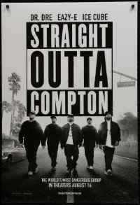 1g855 STRAIGHT OUTTA COMPTON teaser DS 1sh 2015 Hawkins, Mitchell, Jackson, Brown J.R. and Hodge!