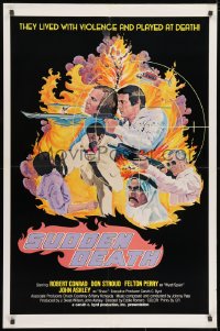 1g865 SUDDEN DEATH 1sh 1975 Robert Conrad & Don Stroud lived with violence and played at death!