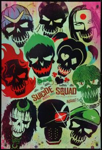 1g868 SUICIDE SQUAD teaser DS 1sh 2016 Smith, Leto as the Joker, Robbie, Kinnaman, cool art!