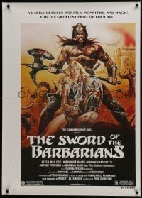 1g875 SWORD OF THE BARBARIANS printer's test 1sh 1983 a battle between mortals, monsters, and magic!