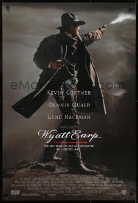 1g989 WYATT EARP 1sh 1994 cool image of Kevin Costner in the title role firing gun!