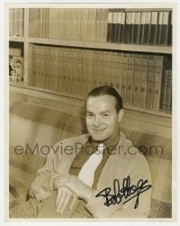 1h045 BOB HOPE signed 10.25x13 still 1939 relaxing with book while making The Cat and the Canary!