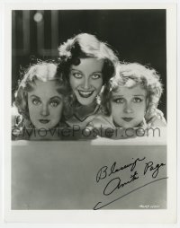 1h846 ANITA PAGE signed 8x10 REPRO still 1980s posing with Joan Crawford & another actress!