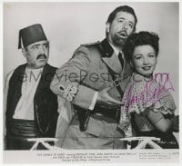 1h849 ANNE BAXTER signed 7.75x8.25 REPRO still 1980s with Akim Tamiroff & Bonanova in Five Graves to Cairo!