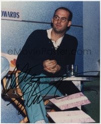 1h740 ANTHONY EDWARDS signed color 8x9.75 REPRO still 2000s the E.R. star relaxing on the set!